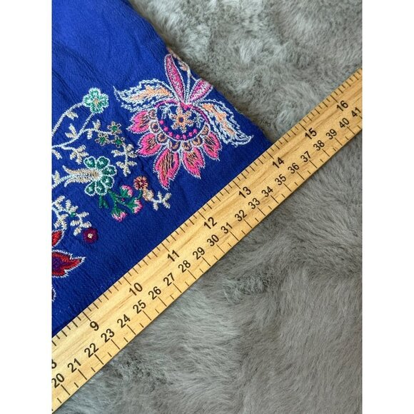 American Eagle Outfitters Women's Small Blue Embroidered Pull-On Shorts - Picture 7 of 10